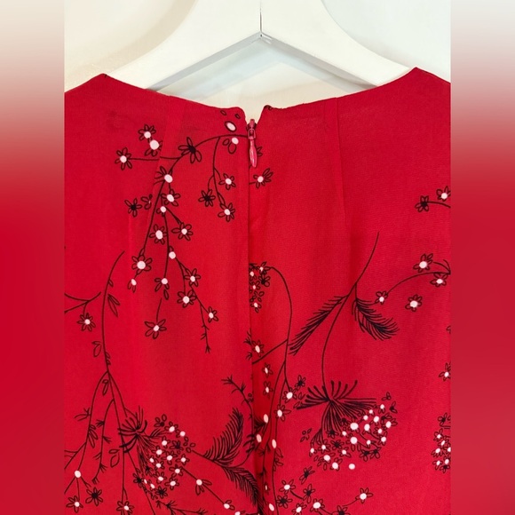 Madewell Women’s Red Windswept Floral Hazelwood Wrap-Front Mini Dress - Size 2 - Picture 6 of 10